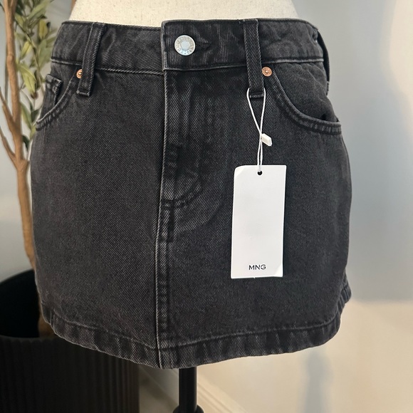 Mango Charcoal Denim Skirt - Picture 1 of 2